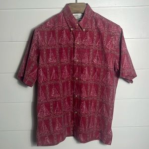 Detrich Verez Reyn Spooner Mens Large Hawaiian Button sale boat print vintage